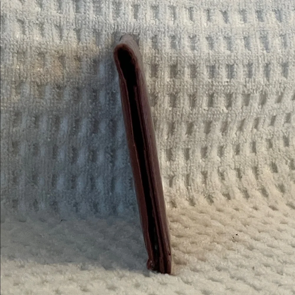 Cartier Burgundy Leather Card Holder with Gold Corner